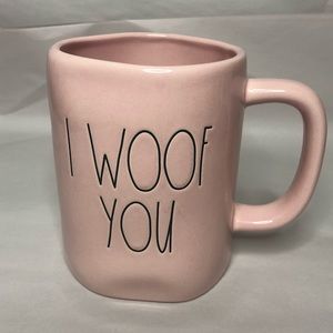 Rae Dunn “I WOOF YOU” Ceramic Mug (Pink)